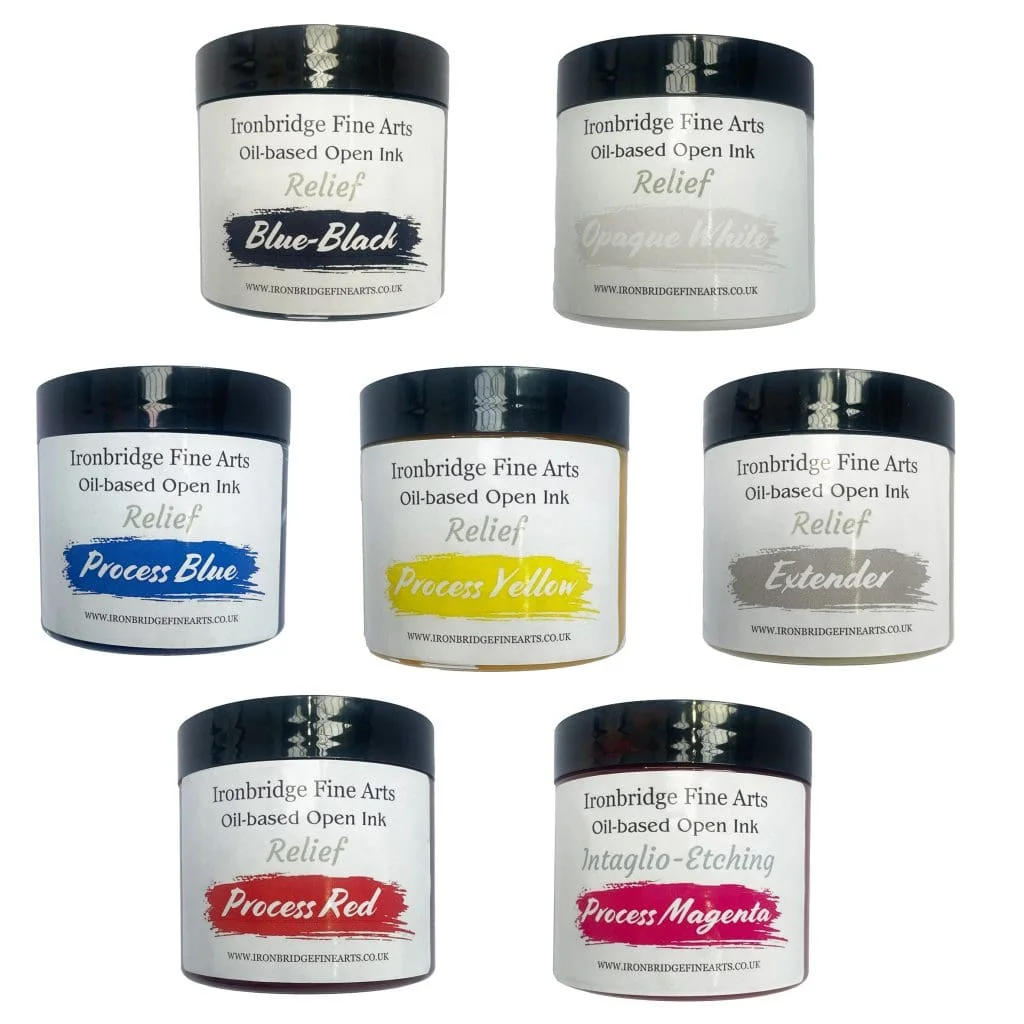 Starter set of etching inks and tarlatan wiping cloth for intaglio printing