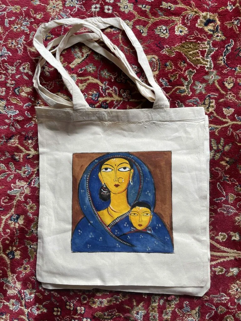 DIY painted tote bag
