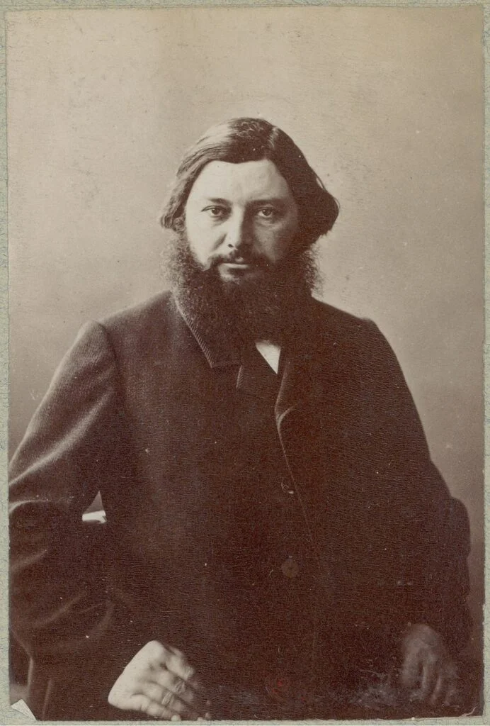 Fotografia di Gustave Courbet all'Atelier Nadar, intorno agli anni 1860